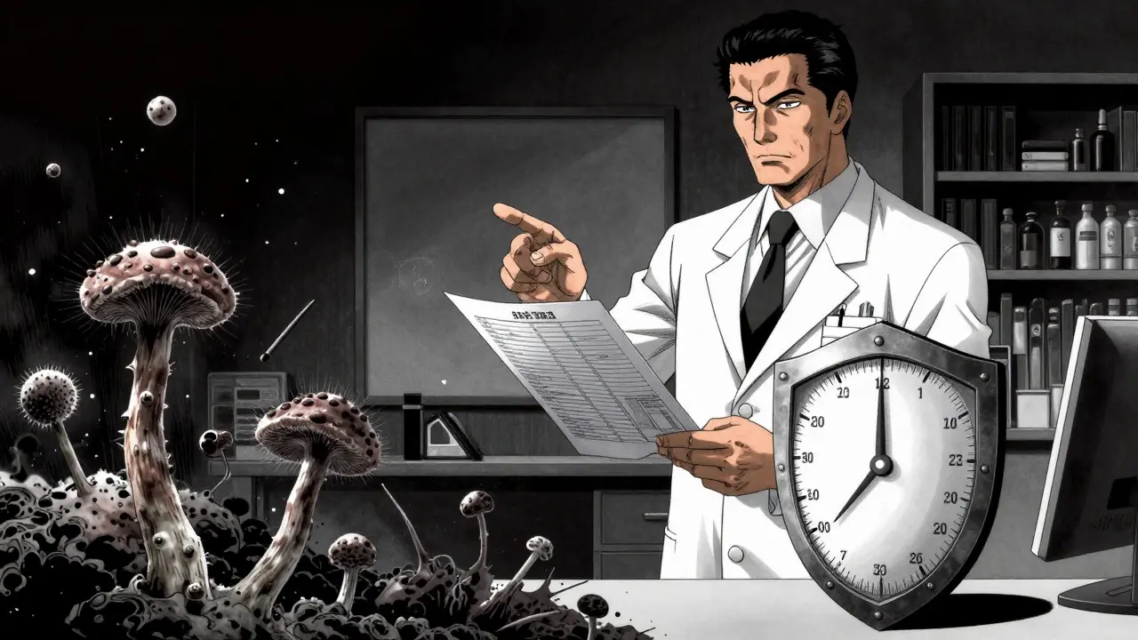 Doctor reviewing meds to prevent drug interactions, Gekiga style