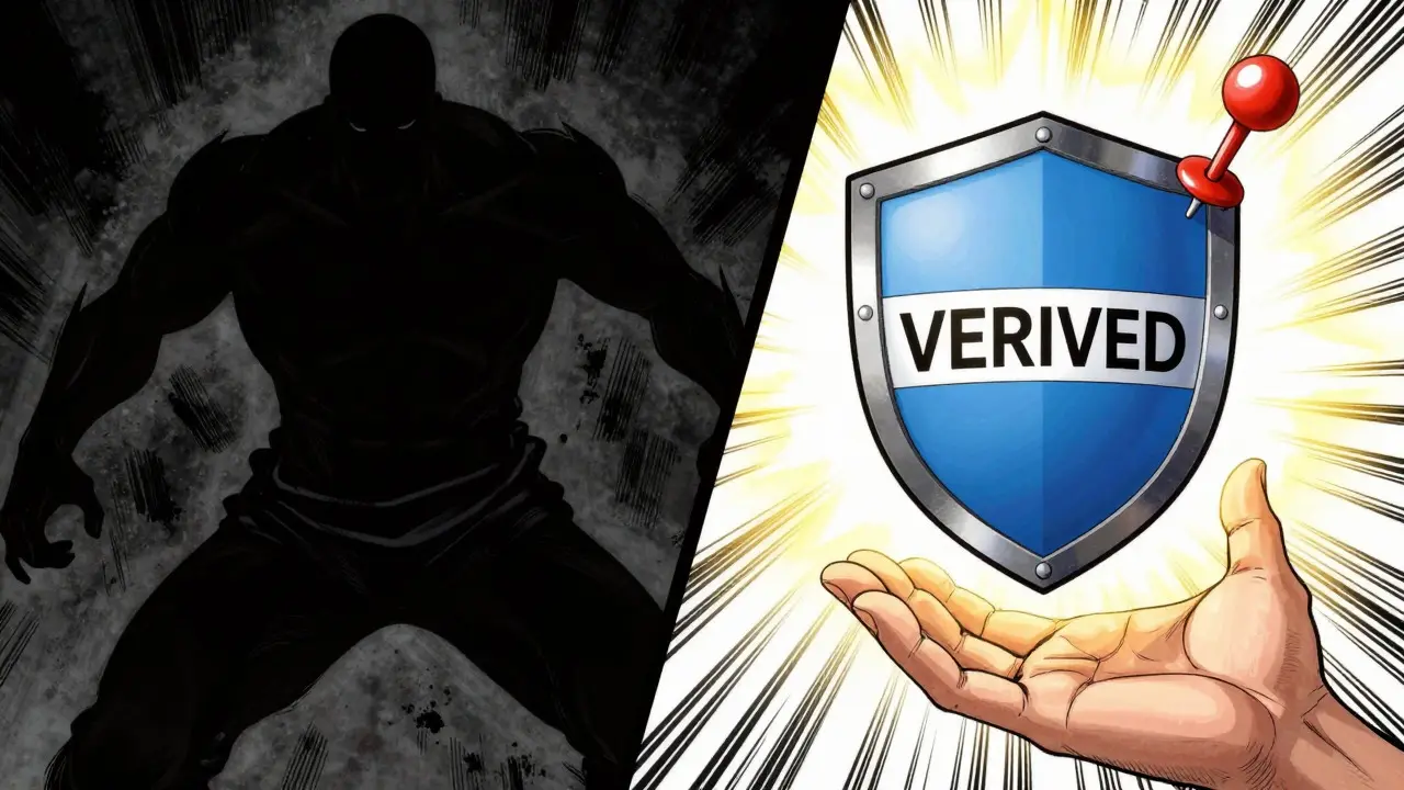 Contrast between dangerous counterfeits and safe pharmacy icons
