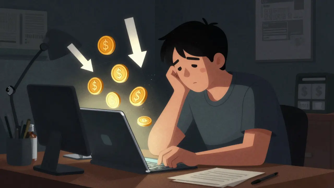 Person saving money on medication with digital tools