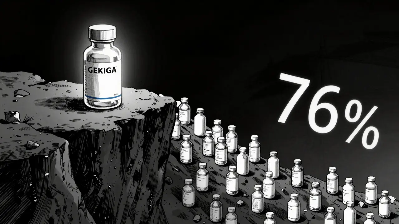 Price cliff metaphor with generic products cascading down